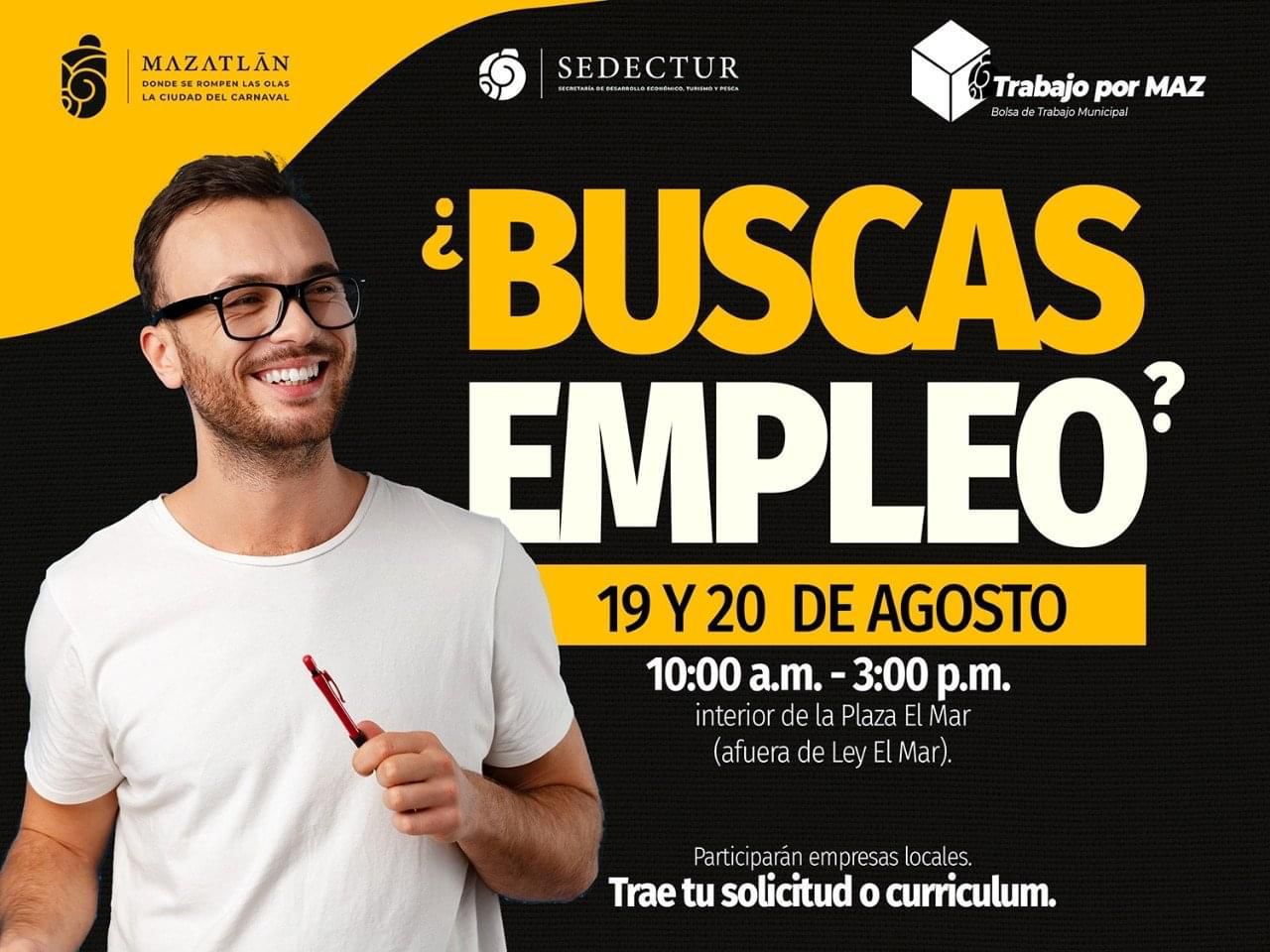SEDECTUR realizará Feria del Empleo el 19 y 20 de agosto en la ciudad