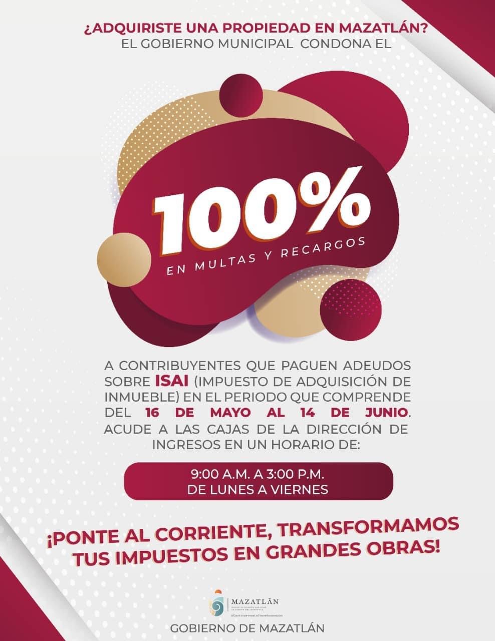 Registra Gobierno de Mazatlán recaudación histórica en cobro de ISAI