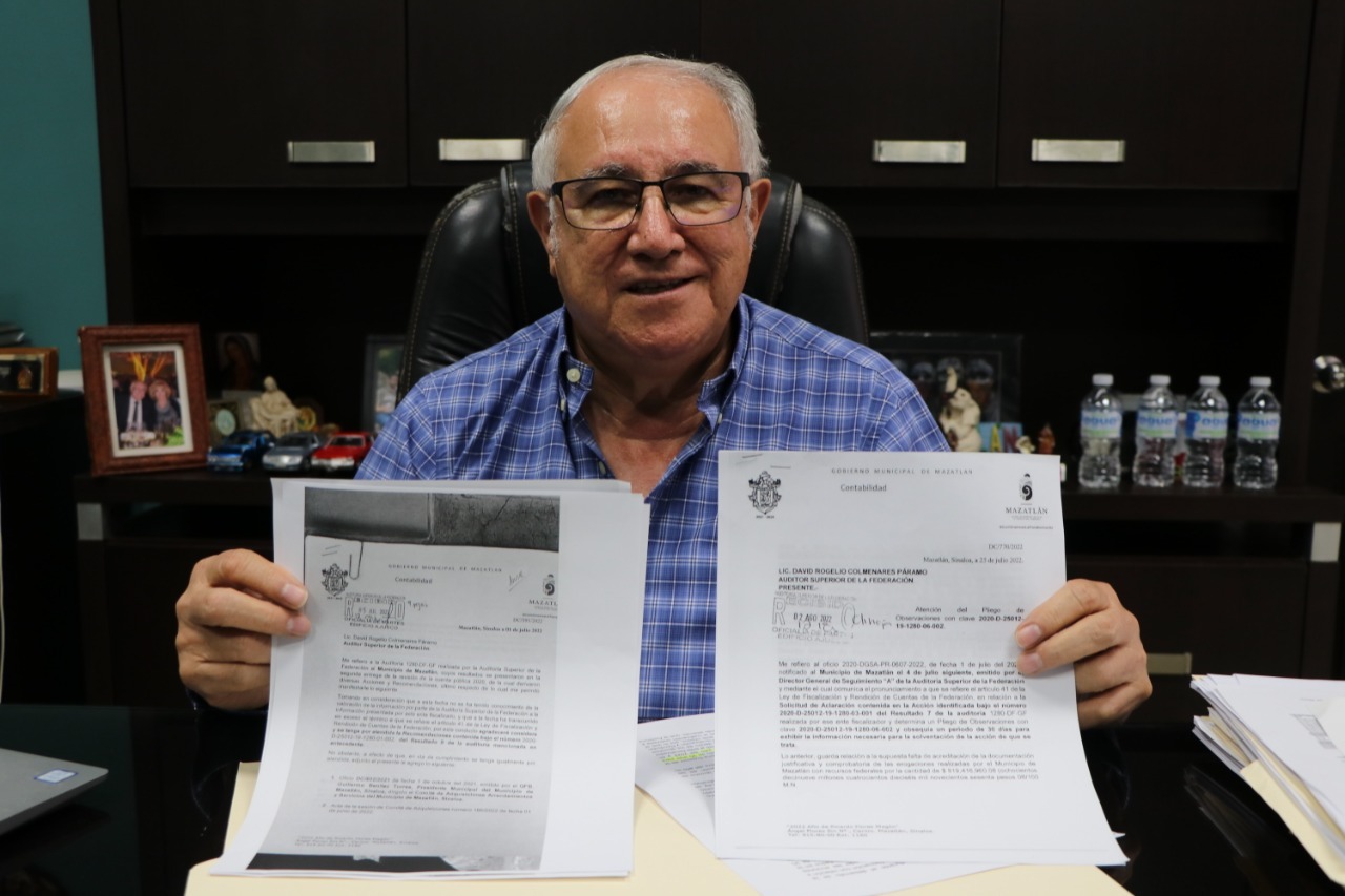 Ayuntamiento de Mazatlán ha cumplido en tiempo y forma con información requerida por las ASF
