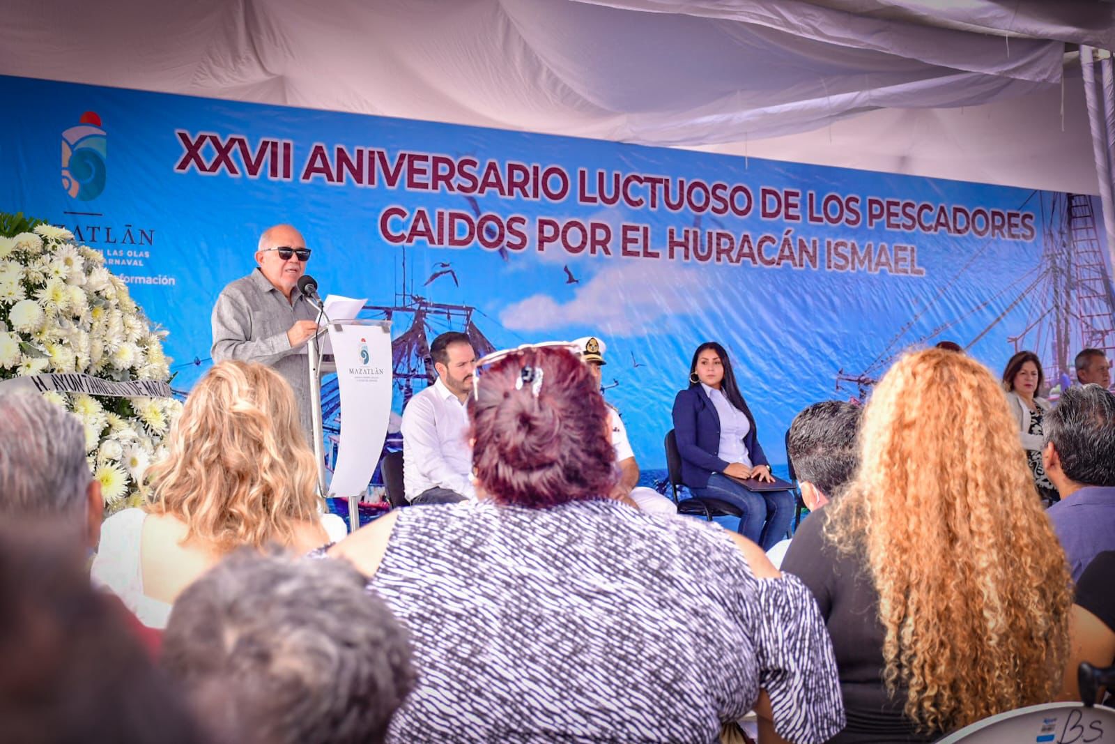 Autoridades Municipales y estales conmemoran el XXVII Aniversario Luctuoso de pescadores fallecidos por el huracán Ismael