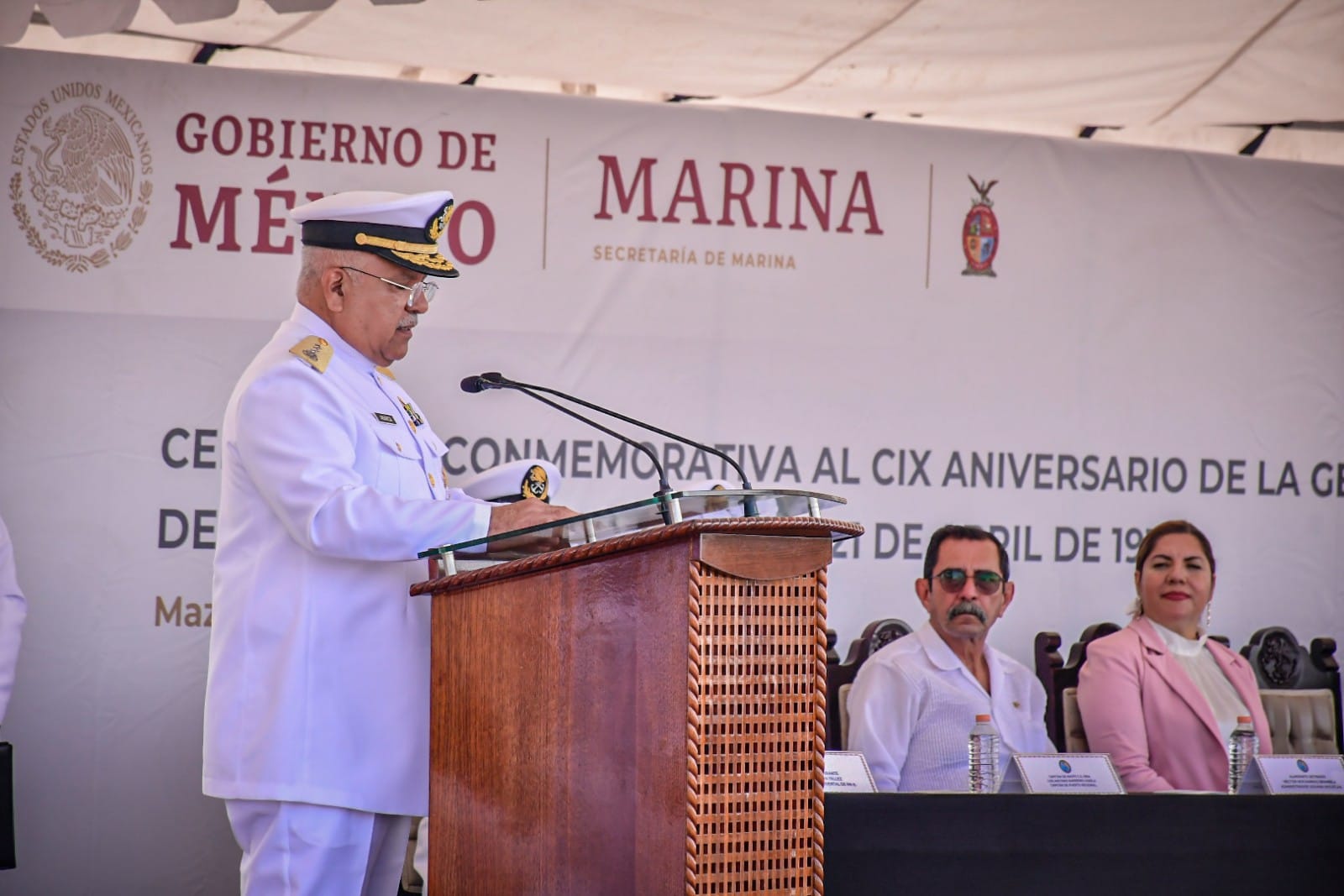 Celebran en Mazatlán el CIX aniversario de la gesta heroica del puerto de Veracruz del 21 de abril de 1914