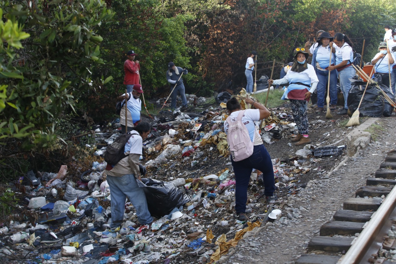 Retiran 61.8 toneladas de basura en la segunda jornada de limpieza realizada en Colonia Pino Suárez.
