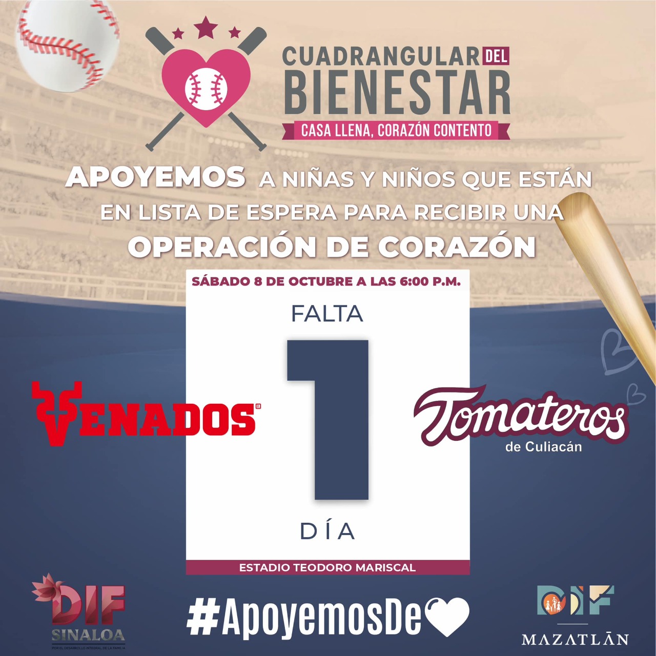 ¿Quieres acudir al béisbol en favor de niños que ocupan cirugía a corazón abierto? Aún puedes adquirir tus boletos.