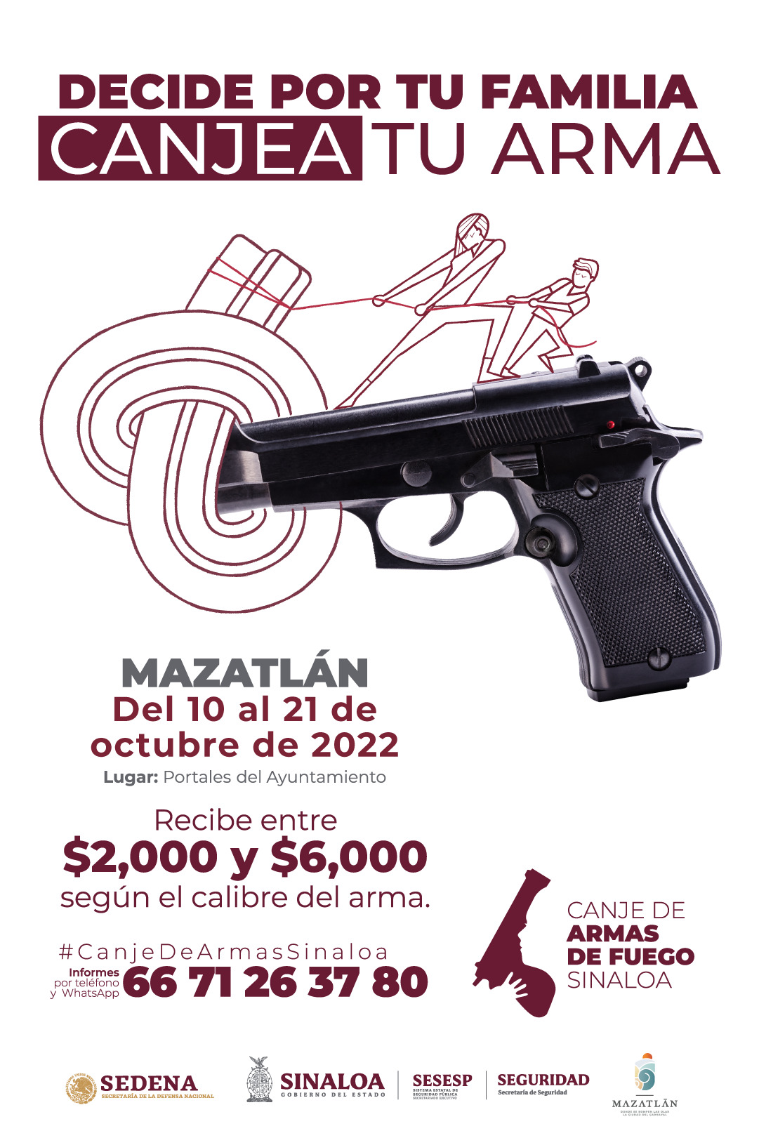 ¡Evita el peligro! Iniciará el lunes campaña de Canje de Armas en Mazatlán.