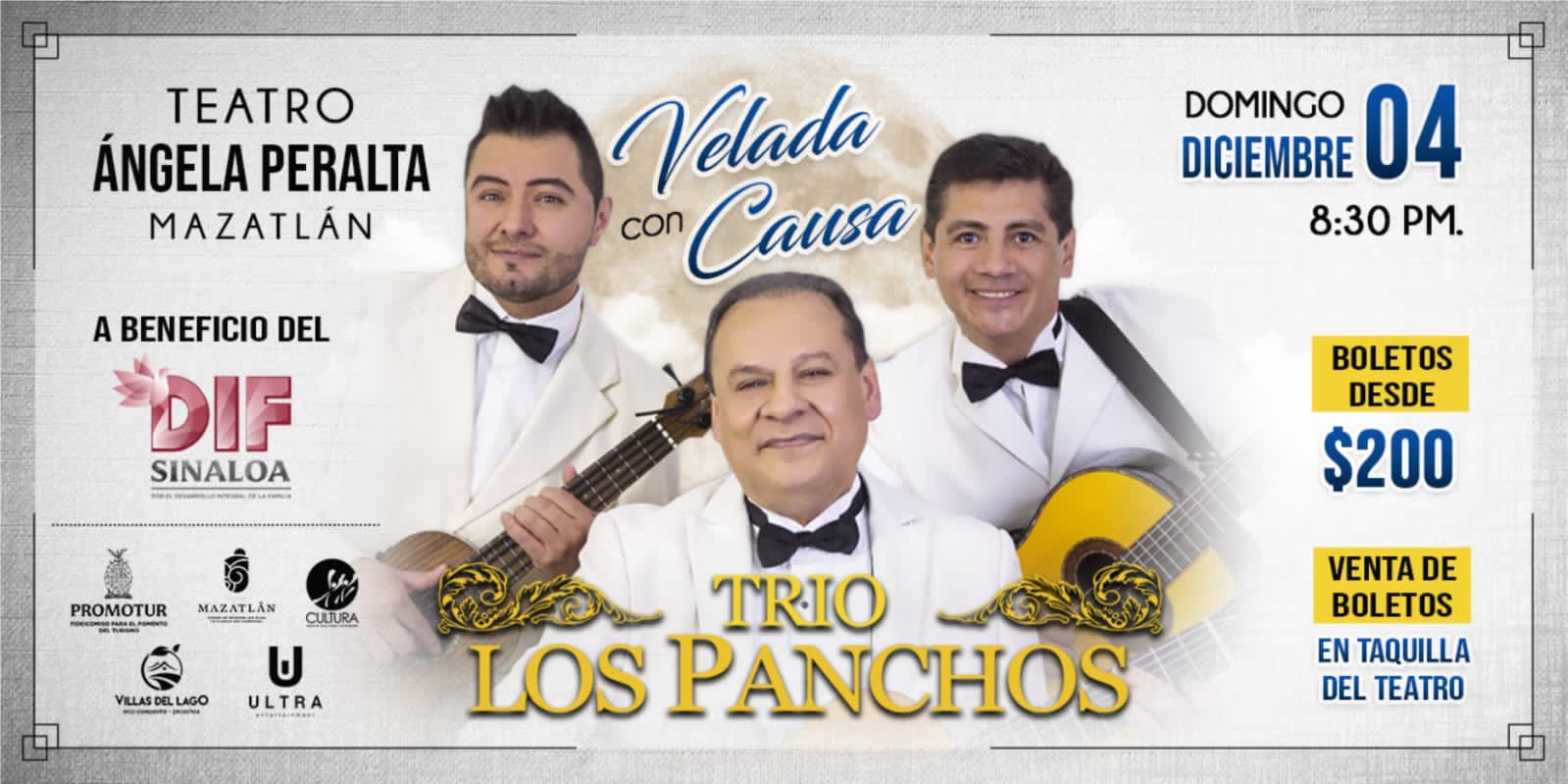 Trío Los Panchos, al encuentro con el público mazatleco este domingo.