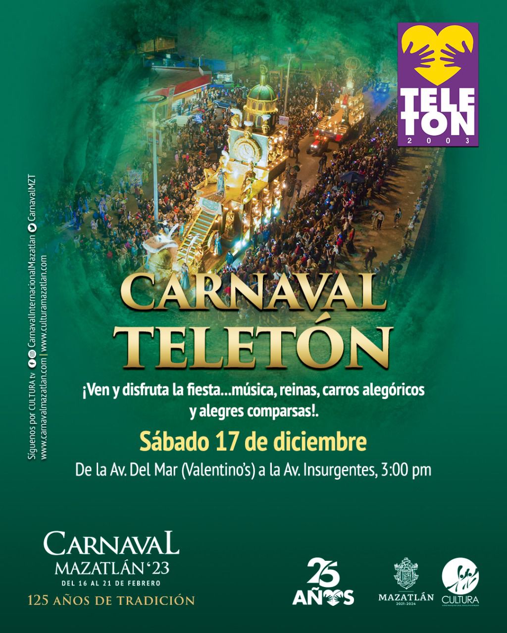 Por mini carnaval, Tránsito Municipal cerrará un tramo de la Avenida Del Mar
