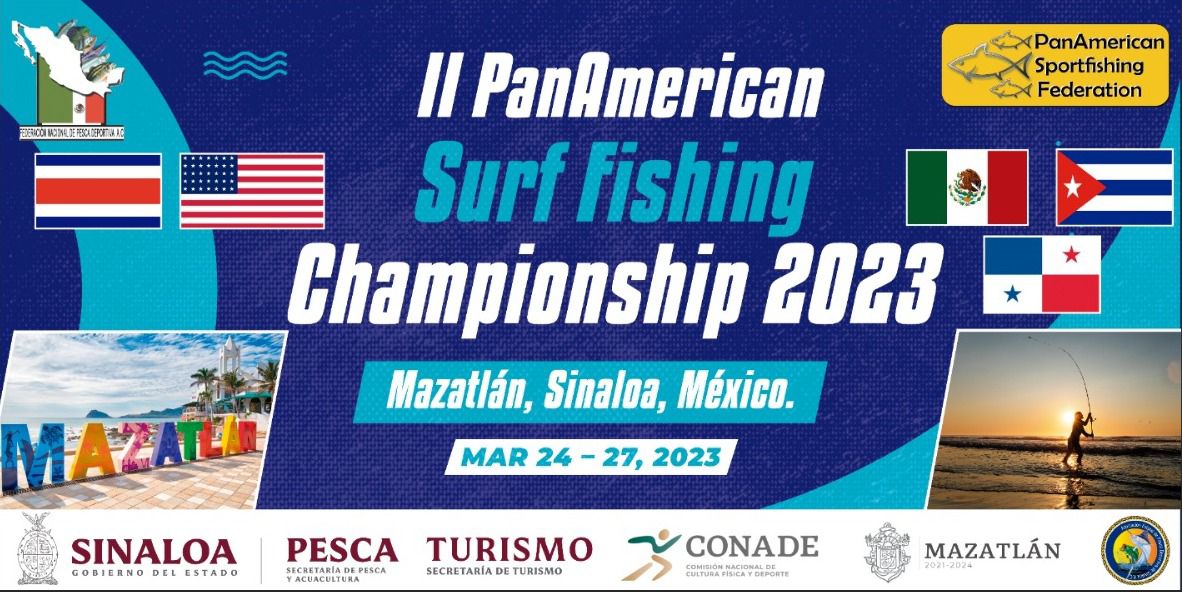 Todo listo para que Mazatlán sea sede del II Campeonato Panamericano de Pesca de Playa 2023.