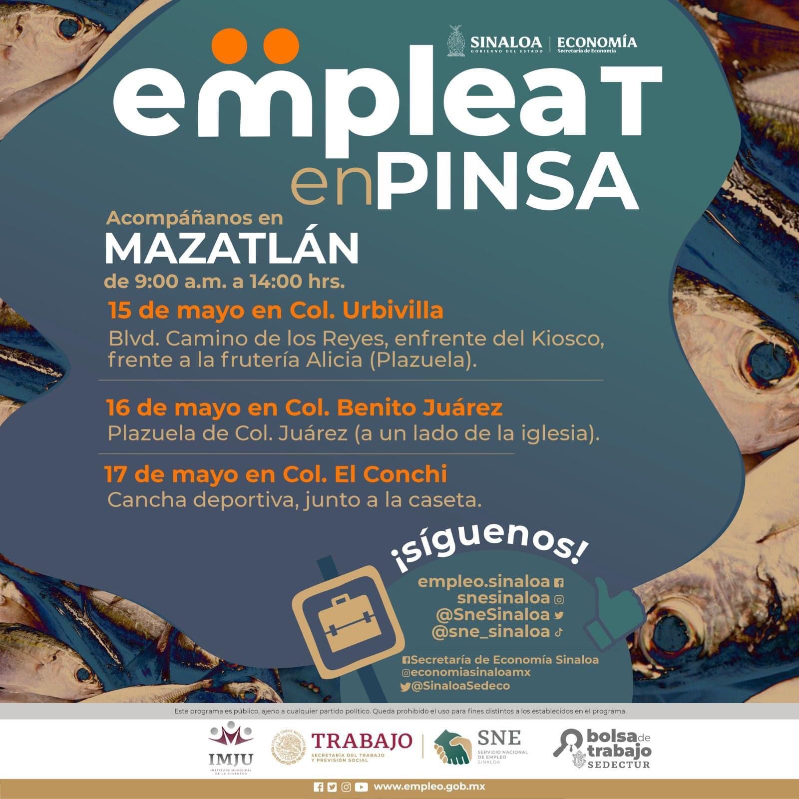 Llevará Sedectur el programa ‘empleaT’ a colonias de Mazatlán.